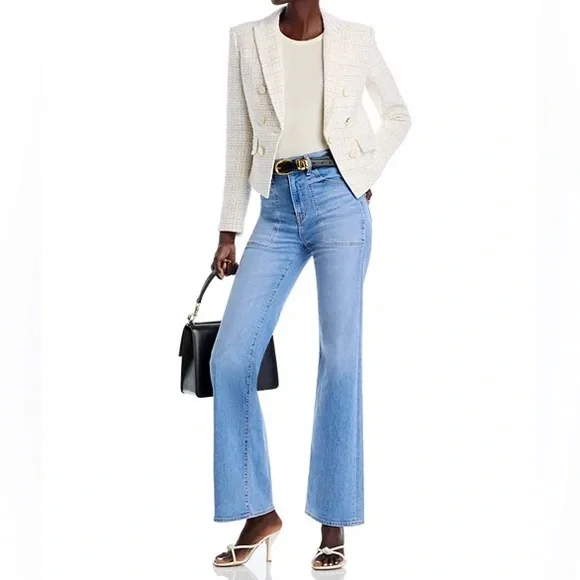 Veronica Beard White Plaid Blazer in Size 0 - Picture 8 of 11